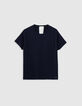 Camiseta mujer algod&oacute;n org&aacute;nico azul marino-6
