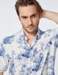 Chemise SLIM indigo esprit toile de Jouy Homme-5