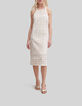 Women’s ecru macramé graphic midi dress-1