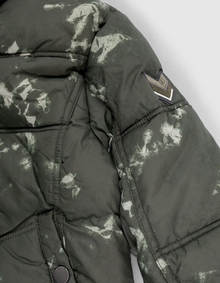Boys’ khaki tie-dye hooded padded jacket-5