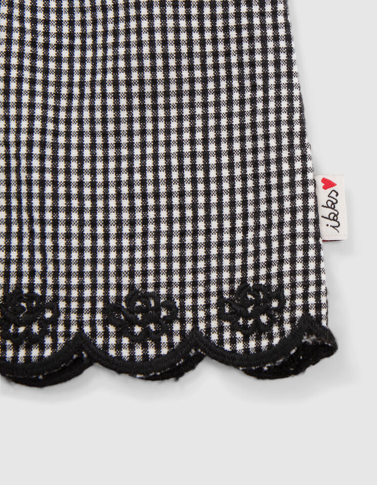 Robe écrue motif vichy noir bébé fille-4