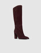 Botas de tacón burdeos ante mujer-2