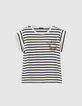 Women’s ecru embroidered skull sailor-stripe T-shirt-6