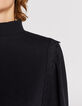 Robe noire en maille tricot apport dentelle-3