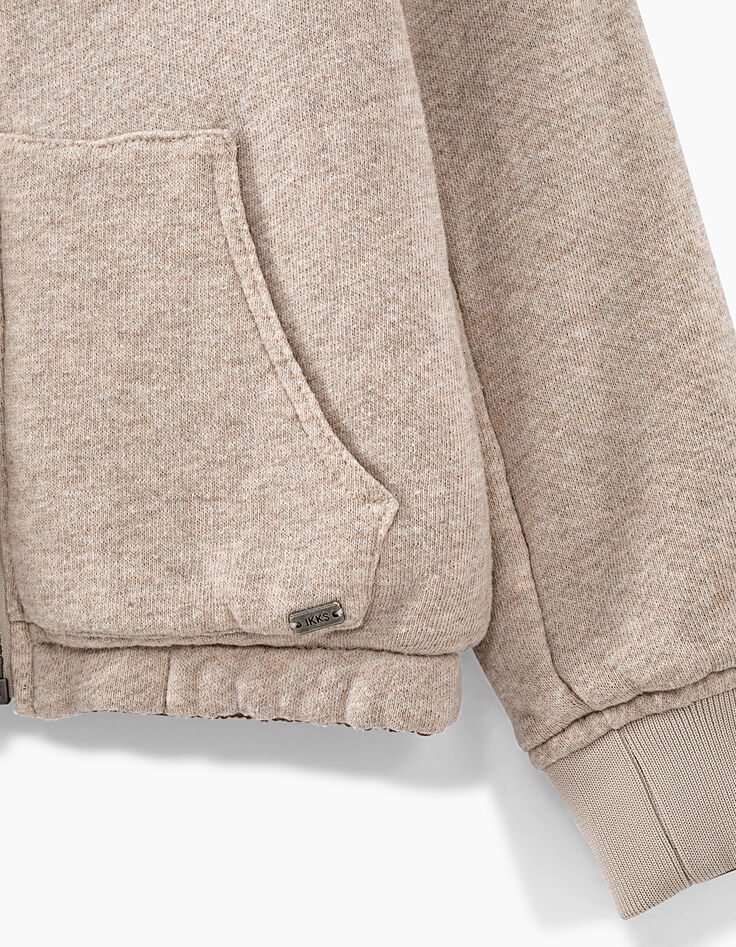 Boys’ beige marl and sienna marl reversible jacket-3 Boys’ beige marl and sienna marl reversible jacket-3