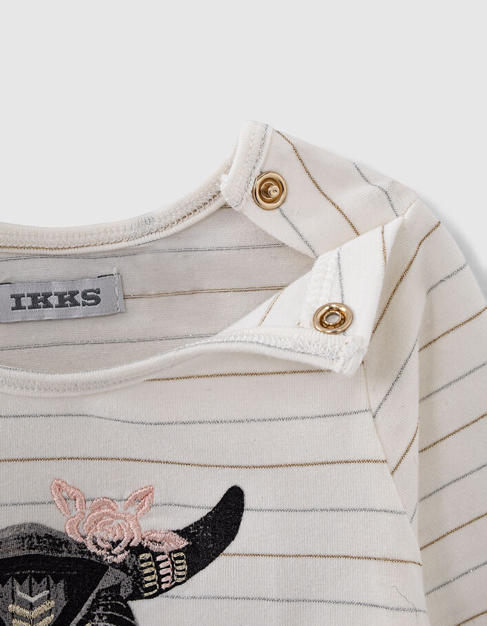 Camiseta blanco roto visual calavera de vaca bebé niña - IKKS