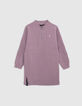 Girl's lilac cut-out sweatshirt dress-4