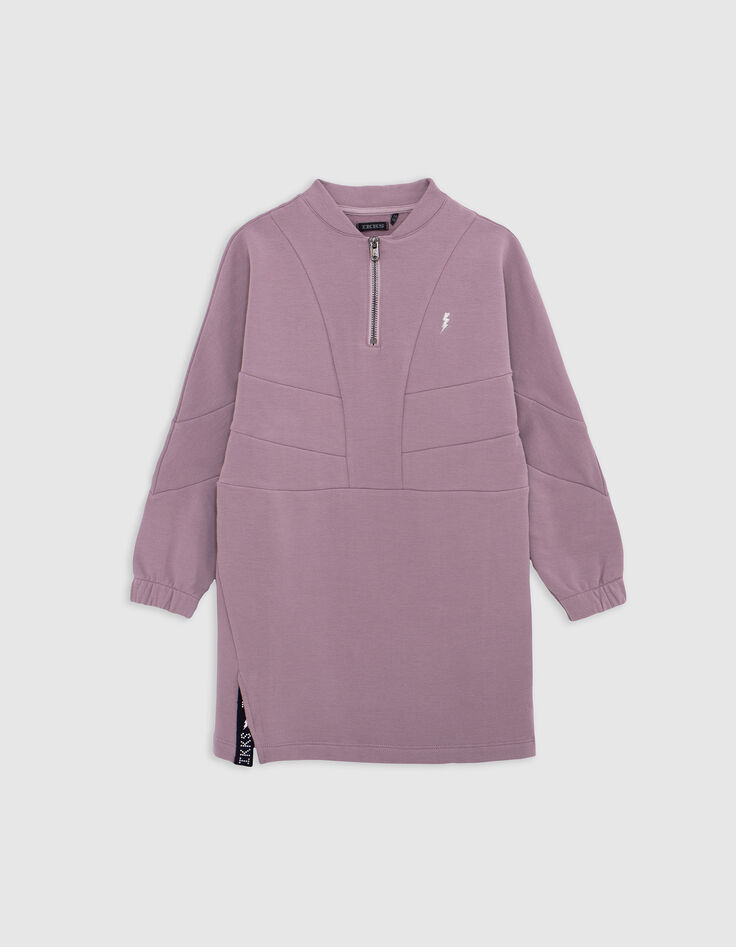 Girl's lilac cut-out sweatshirt dress-4