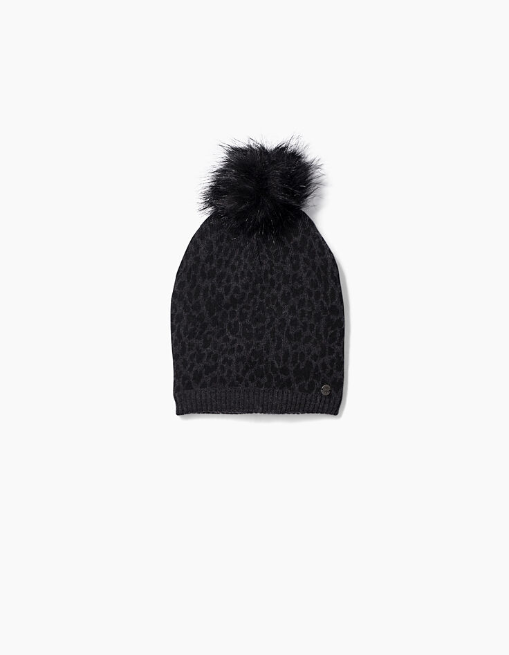 Girls' leopard beanie hat-1