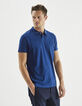 Polo indigo coton flammé Homme-4
