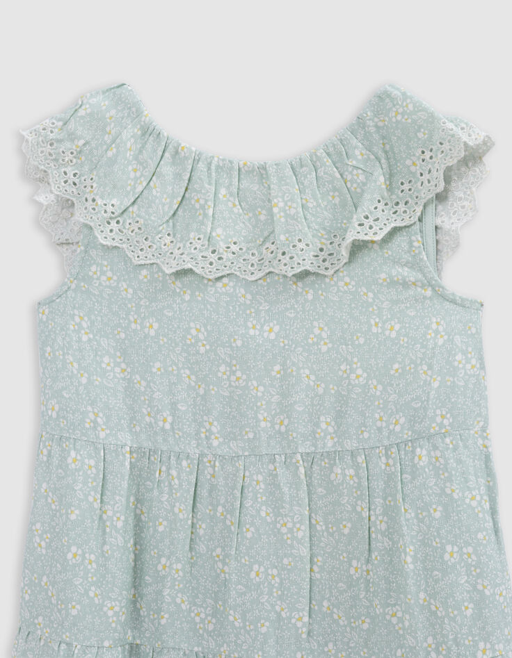 Aqua Maxikleid, Blumenprint, Mädchen-5