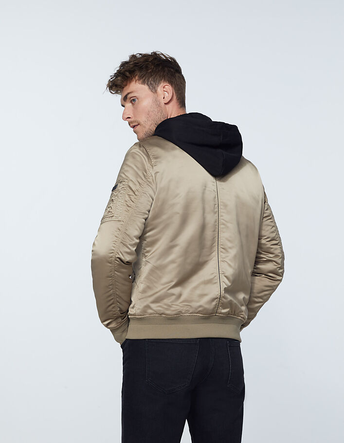 Men’s mink bomber jacket with removable hood - IKKS