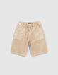 Beige relaxed bermuda elastische taille jongens-1