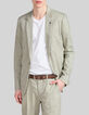 Veste de costume pistache lin m&eacute;lang&eacute; Homme-3