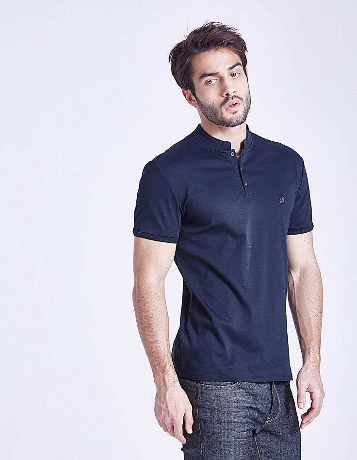 Polo marine col officier Homme-3