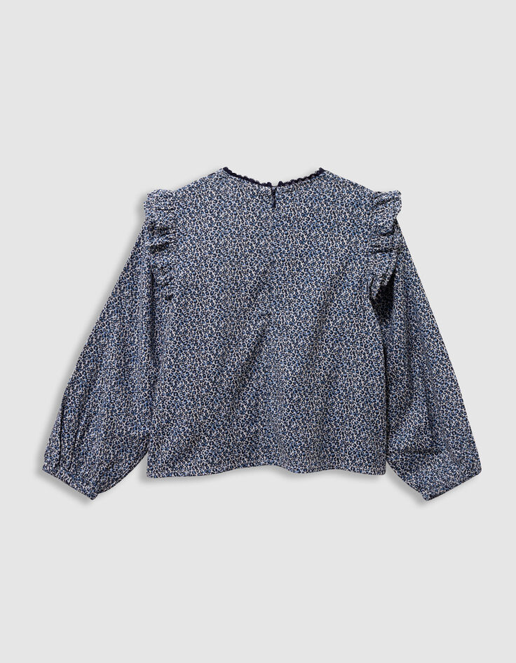 Blouse marine imprimé léopard-noeuds fille-3 Blouse marine imprimé léopard-noeuds fille-3
