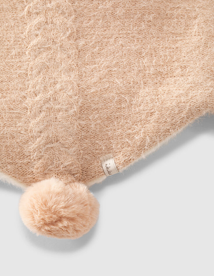 Snood rose poudré tricot bordé lurex bébé fille-3