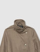 Manteau long beige lainage esprit caban ceintur&eacute; Femme-3