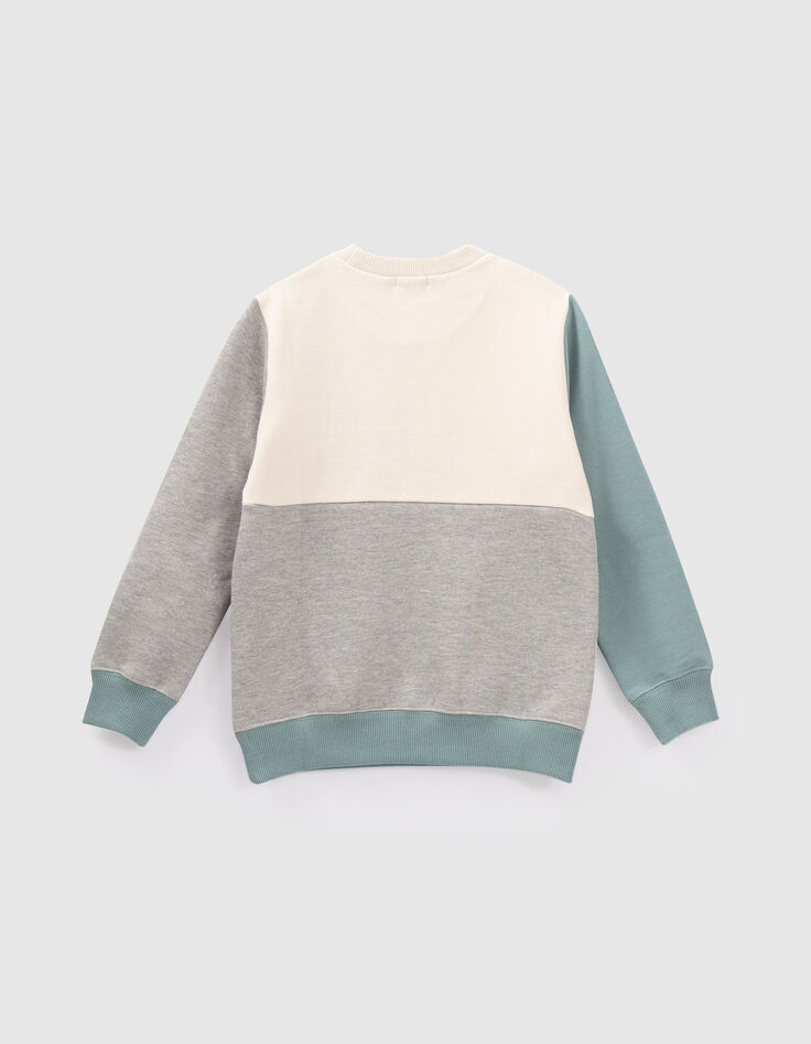 Sweater in grijs, groen, ecru rubber visuals jongens-3