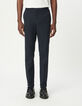 Men’s navy suit trousers with elasticated back-2
