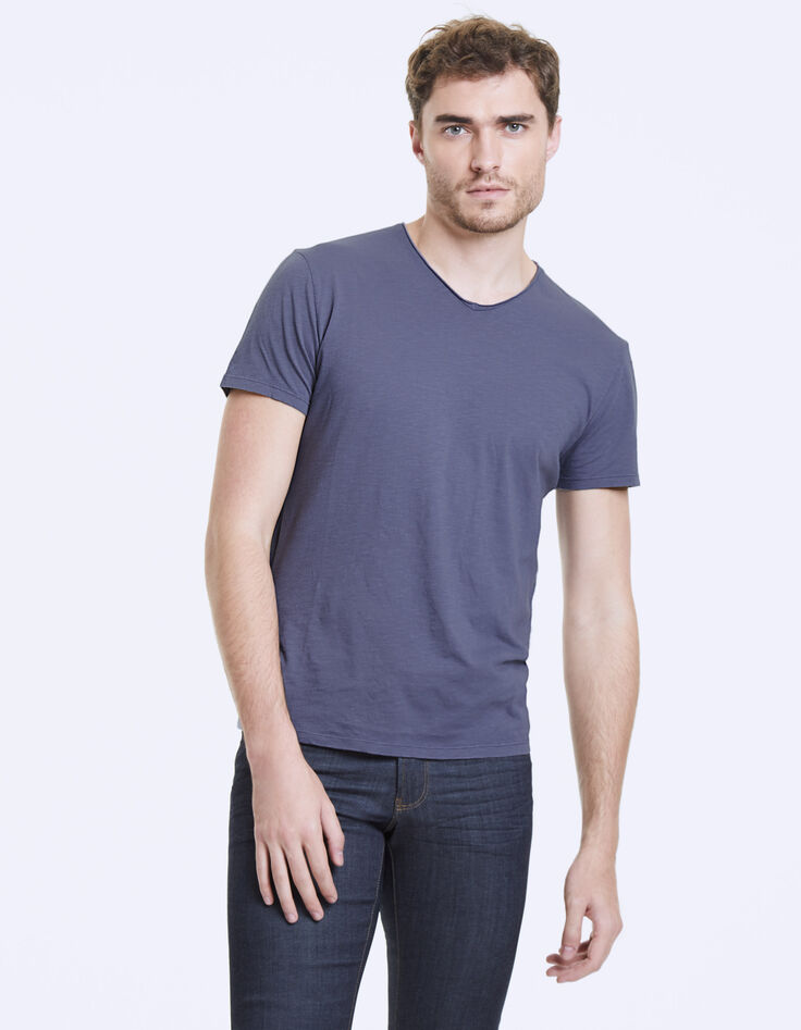 Tee-shirt L'Essentiel shadow à col V Homme-3 Tee-shirt L'Essentiel shadow à col V Homme-3