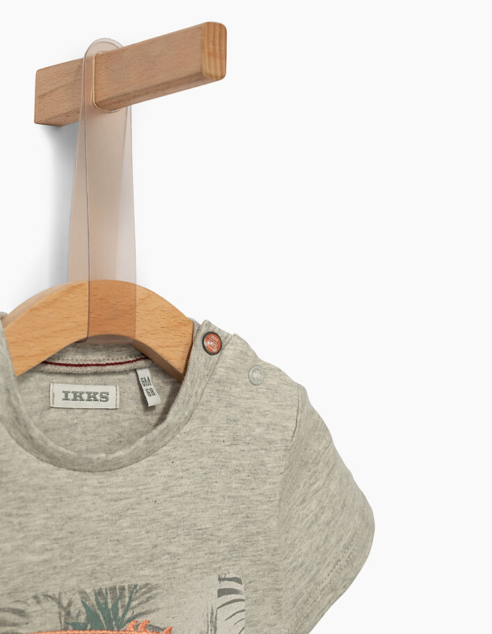 Tee-shirt gris visuel ours bébé garçon  - IKKS