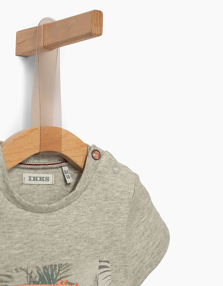 Tee-shirt gris visuel ours bébé garçon -4 Tee-shirt gris visuel ours bébé garçon -4