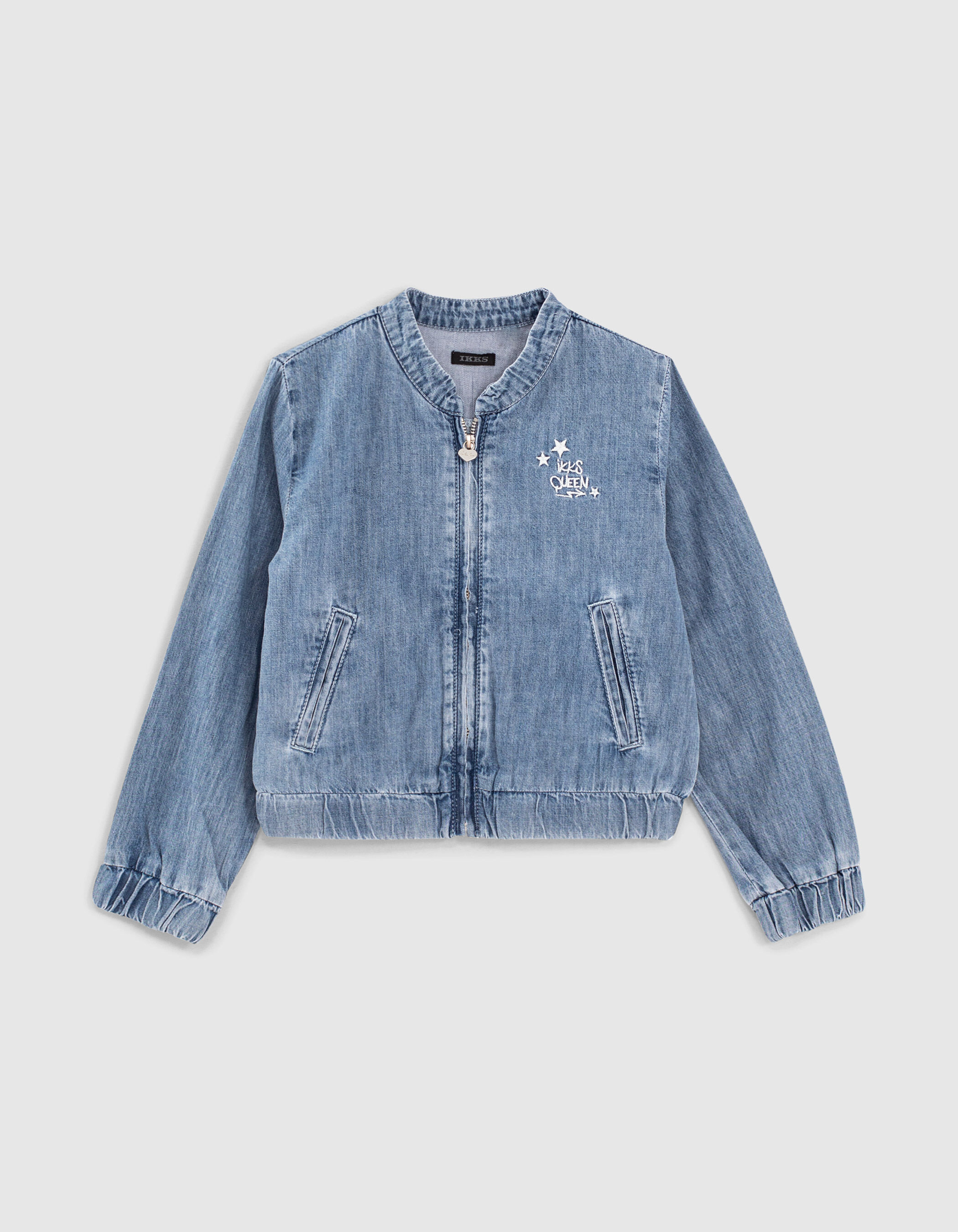 Girls denim bomber jacket store