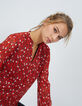 Top rojo cornalina estampado flores I.Code-1