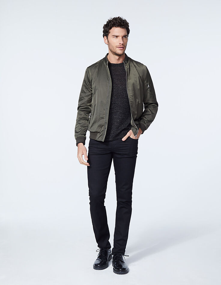Men's black nep knit sweater-6