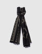 Fular caqui y negro jacquard motivo calaveras Hombre-1