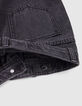Graue verwaschene LARGE-Jeans für Mädchen-4