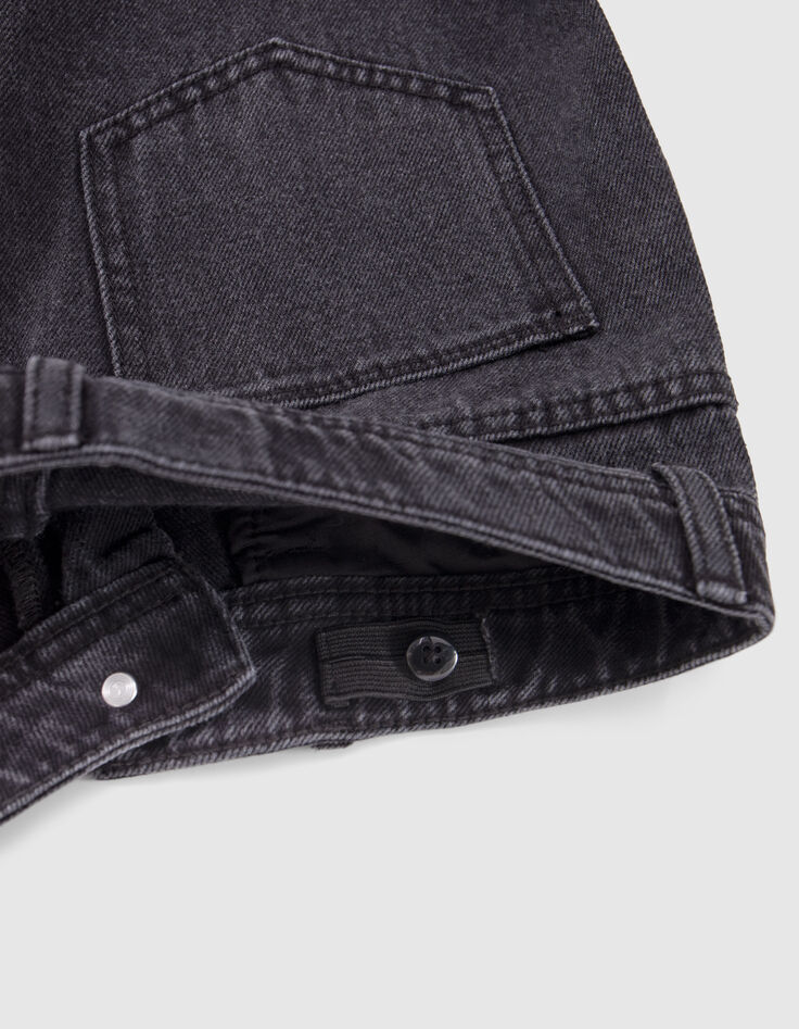Graue verwaschene LARGE-Jeans für Mädchen-4