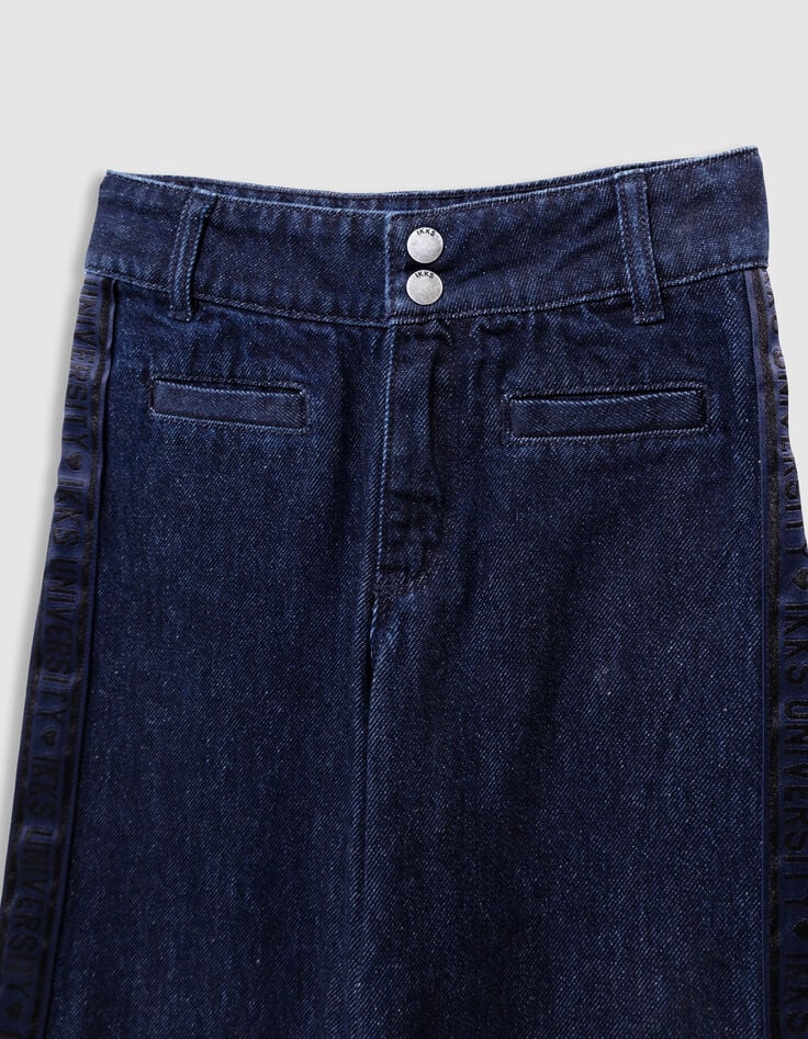 Vaqueros anchos azules franjas anchas laterales niña-5 Vaqueros anchos azules franjas anchas laterales niña-5