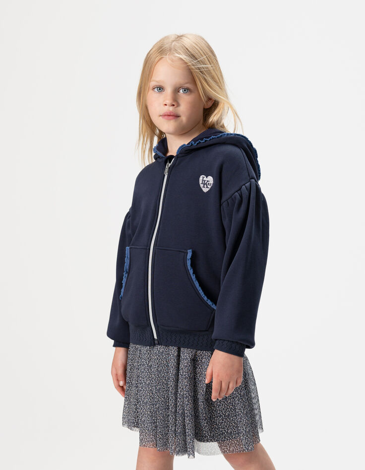 Marine ritsvest met kap kantboorden meisjes-2