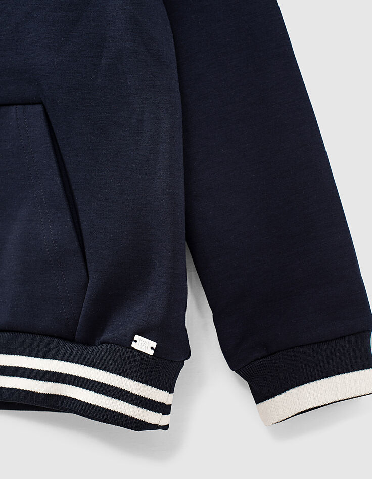 Navy sweater met witte kap jongens -5
