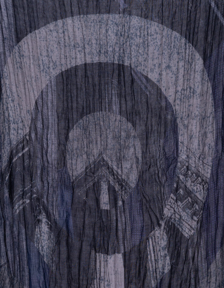 Men's navy graphic scarf-3
