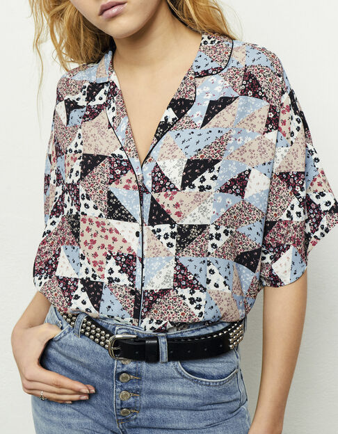 Women’s floral patchwork print Ecovero® viscose shirt - IKKS
