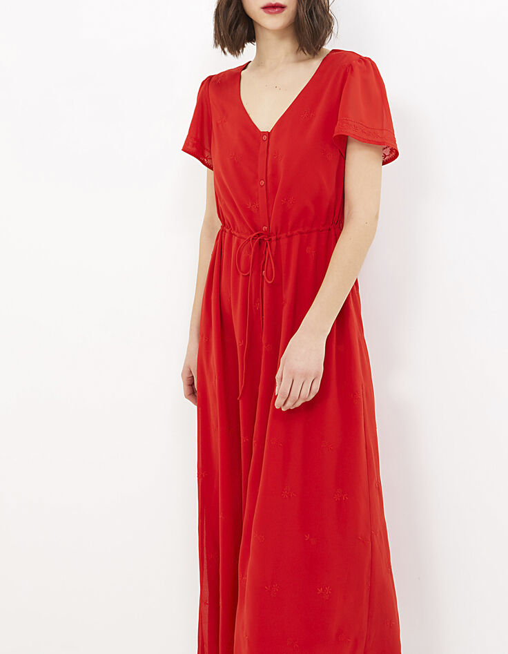 Robe longue flamme brod&eacute;e fleurs I.Code-1