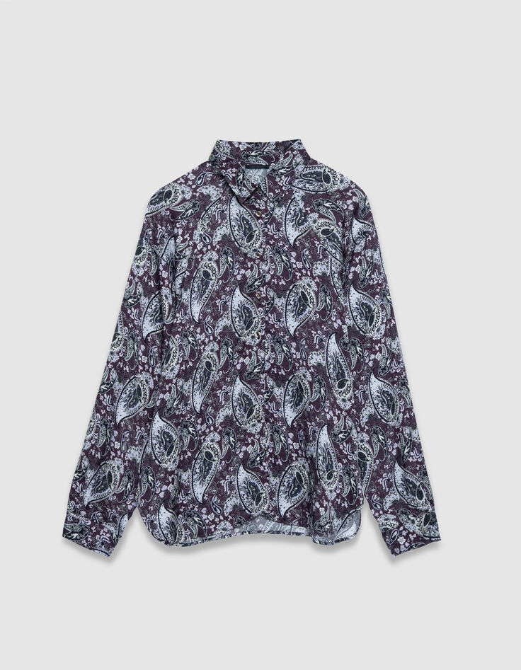 Women's flowing burgundy paisley shirt-6