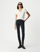 Tee-shirt manches courtes coton modal encolure bijoux femme-2