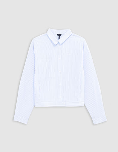 Camisa de rayas azul esp&iacute;ritu chaqueta ni&ntilde;a - IKKS