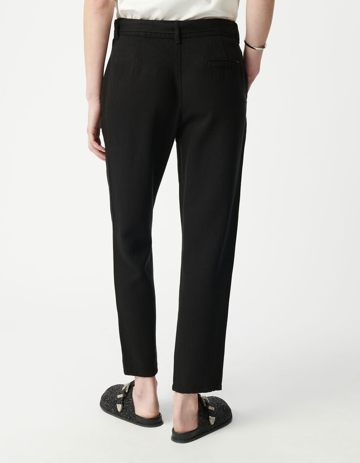 Belted black baggy jeans in Lyocell® Women-3 Belted black baggy jeans in Lyocell® Women-3