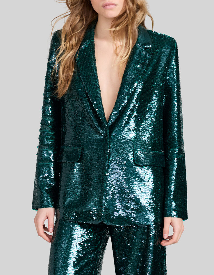 Malachiet blazer geheel in lovertjes Dames-2