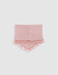 Pink knitted recycled snood for girls-3