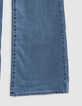 Jean FLARE bleu Waterless broderie poche dos fille-7