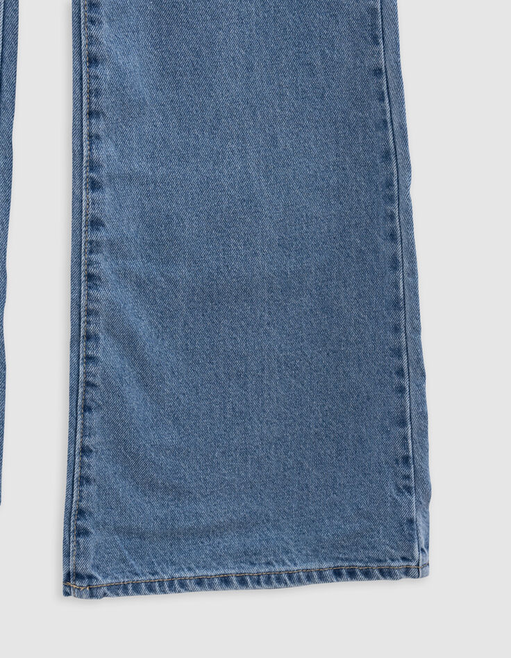 Jean FLARE bleu Waterless broderie poche dos fille-7