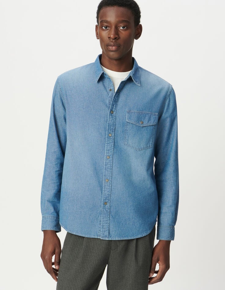 Chemise en jean regular bleu Homme-2 Chemise en jean regular bleu Homme-2