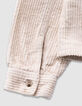 Ecru overshirt ribvelours meisjes-5