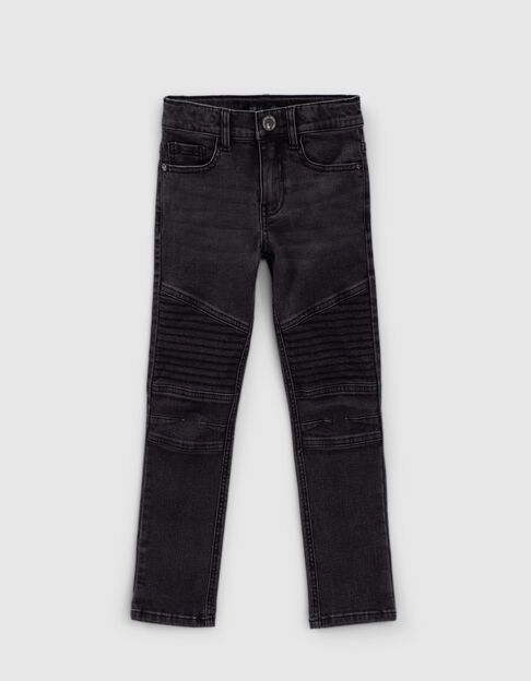 Zwarte slim jeans ultra-sterk bikerstijl jongens